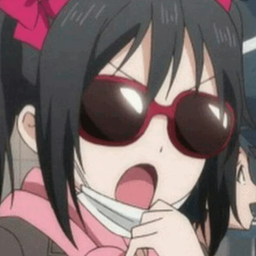 anime, anime kawai, personajes de anime, gafas de máscara de nico yadzava