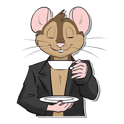 animación, gente, mouse rat, gato de negocios