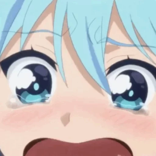 мемы аниме, аниме кавай, aqua konosuba, аква коносуба, аква коносуба crying