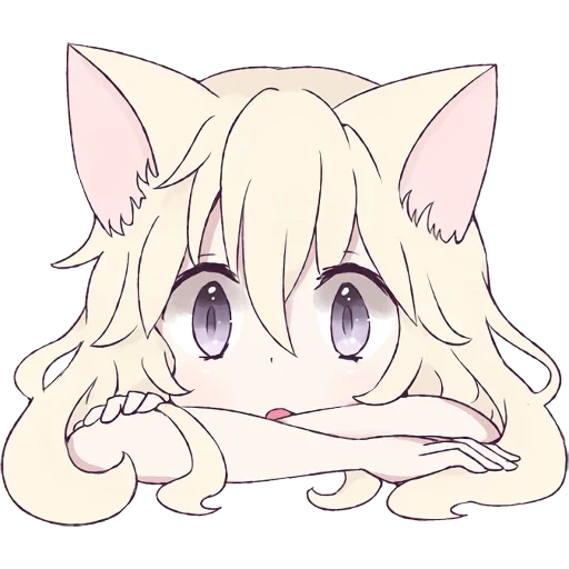 неко чан, cat girl, cat anime, mari koneko, white cat girl