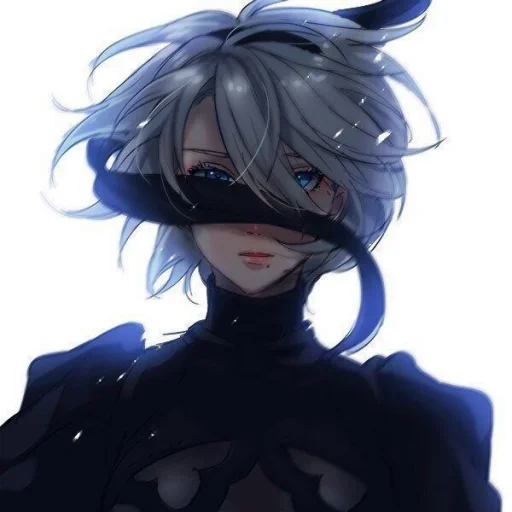 yorha 2b, animation art, nier automata, good-looking animation, cartoon character