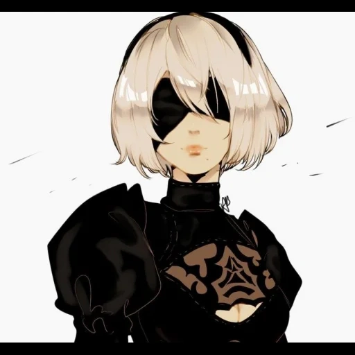 2 b, nier automata, neil automa art, 2 b neil automa art, neil automatico 2b senza fasciatura