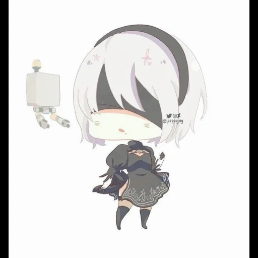 2b neal red cliff, 2b animation red cliff, neal automaton red cliff, 2b neal automaton red cliff, neil automatic sticker