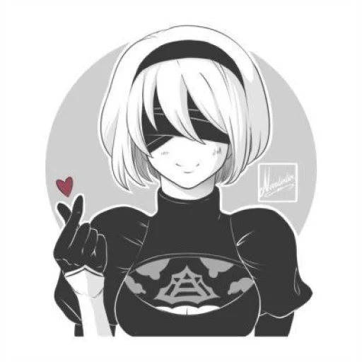 figura, 2 b yorha, nier automata, arte do autômato de neil, pintura de garota anime