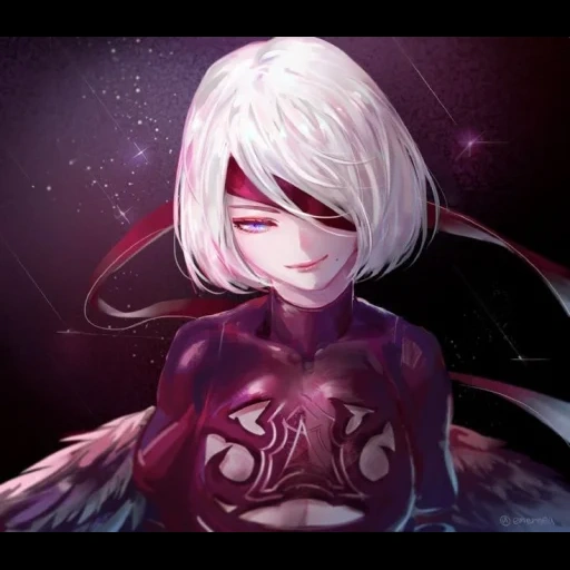 2b nier, fantasy animation, cartoon characters, fantasy animation art, neal automaton animation