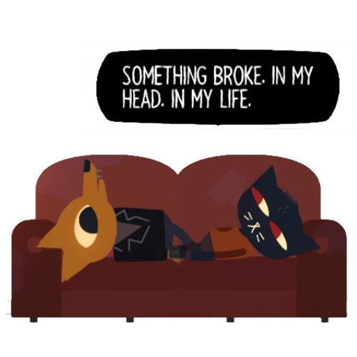 диван простой, диван подушка, night in the woods, грегг night in the woods, nitw something broke inside my head