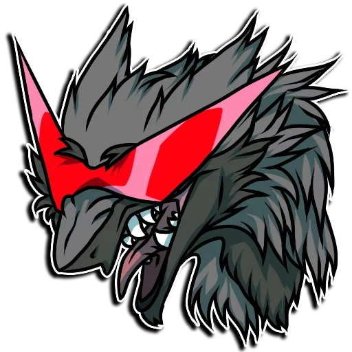 lobo, anime, esports de boom, el símbolo del clan de hombres lobo, monster hunter world chibi art