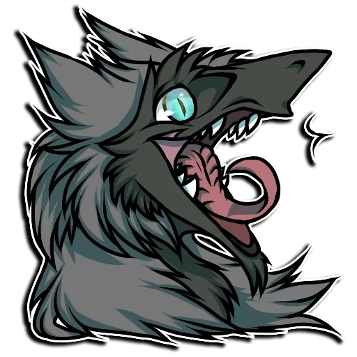 loup, anime, loup anime, ailes à poils, fenrir wolf demon