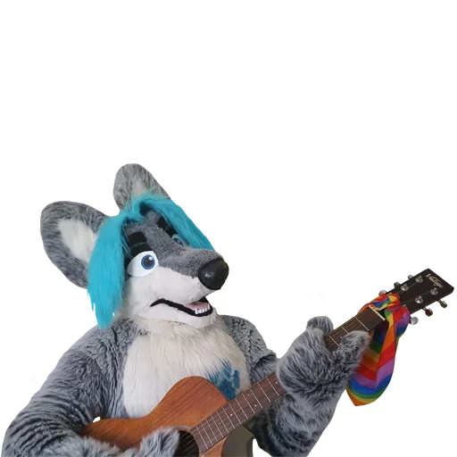 un juguete, el mouse es guitarra, juguete suave de la guitarra, guitarra de ratón de juguete, guitarra de lobo de juguete musical