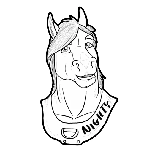 horse, marbojack, bojack's sketch, horse line, horse painting style