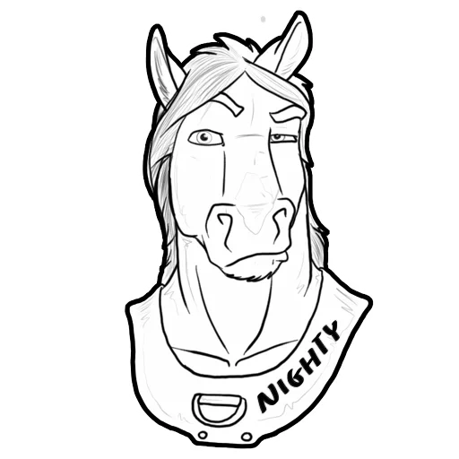 caballo, figura, mabo jack, boceto de boke, dibujo de caballo