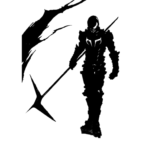 profil, profil de guerrier, silhouette noire, la silhouette du chevalier, le dos du chevalier