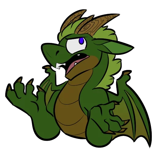 der drache, mini drache, koda drache, cartoon drache, cartoon green dragon