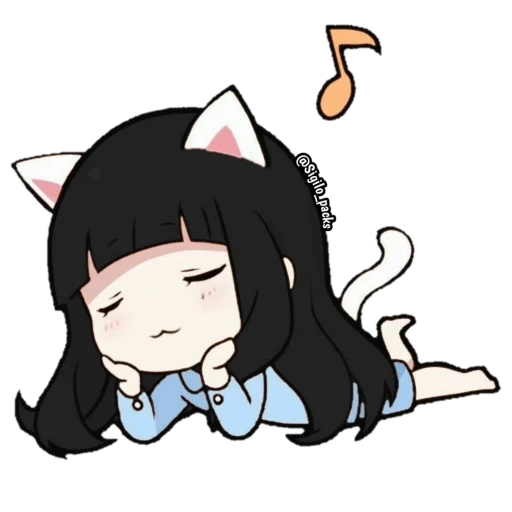 abb, chibi uchiko, die chibic katze, anime charaktere, unzufrieden anime neko