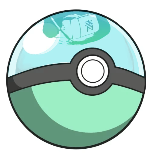 ball of polk, pokemon, baokeball, boule de poke verte, motif baoko bao