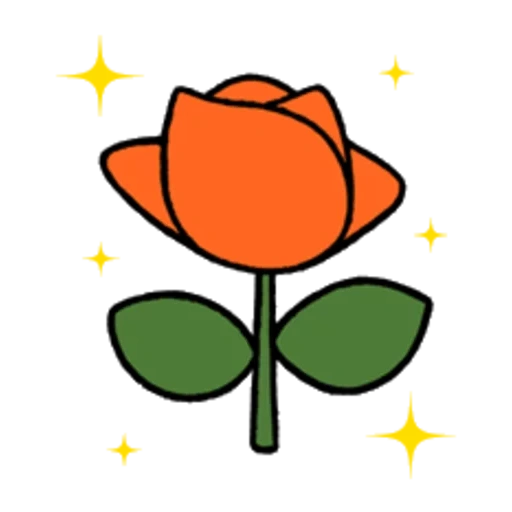 ícone de flores, símbolo de tulipa, ícone da planta, rose desenhando crianças, desenho infantil de rose