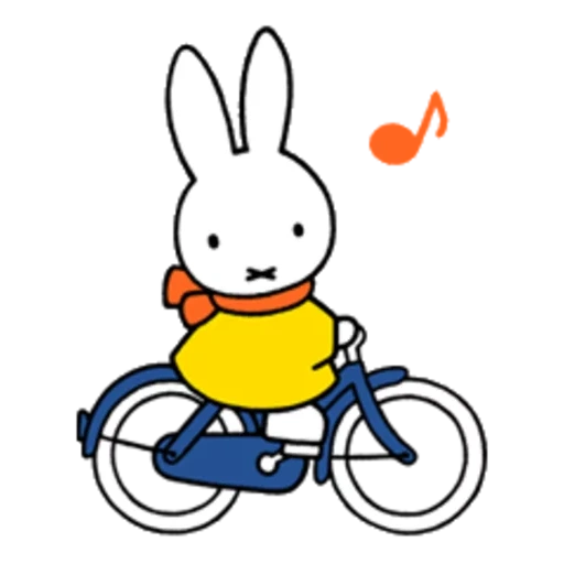 miffy, dibujo de conejo, bicicleta de liebre, bicicleta, bicicleta amable de miffy