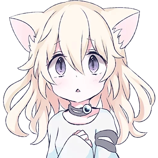 fille chat, cat blanc osu, chat blanc chibi, fille chat blanche, fille de chat anime