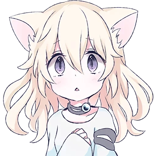 katzenmädchen, weiße katze osu, weiße katze chibi, weißes katzenmädchen, anime cat girl