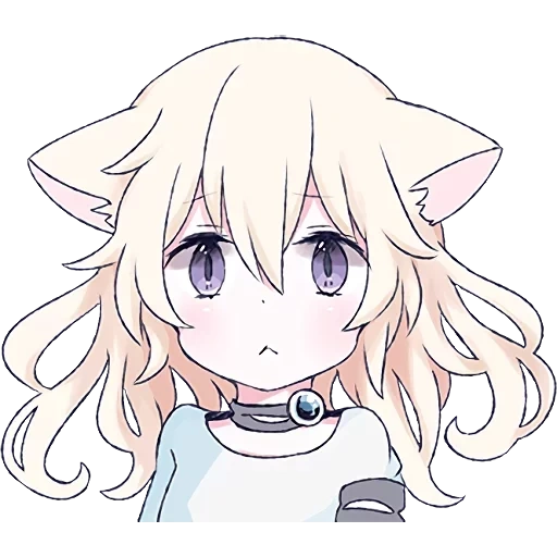 fille chat, fille chat, chat blanc chibi, fille chat blanche, fille de chat anime