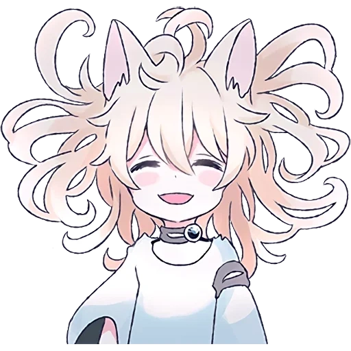 catgirl, cat girl, line girl, mari koneko, white cat girl