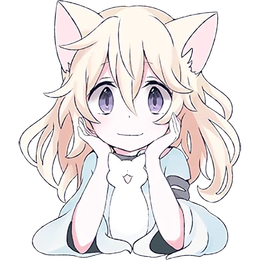 тянки, cat girl, mari koneko, white cat girl, аниме кошка девочка