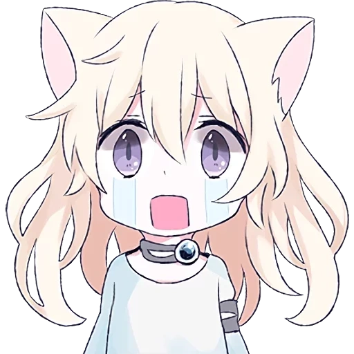 katzenmädchen, weißes katzenmädchen, anime cat girl, anime girls cats