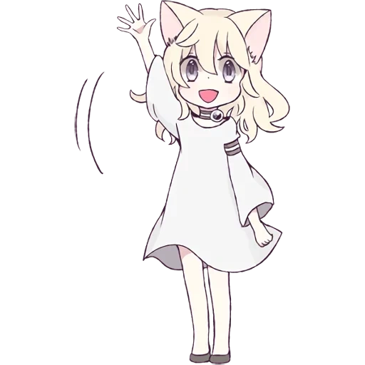chibi cat, no chan, line girl, mari koneko, lovely anime drawings