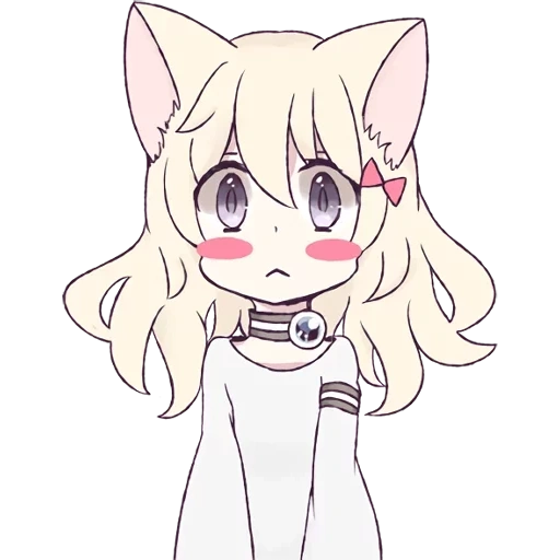 chibi cat, line girl, kawai anime, anime cat, lovely anime drawings