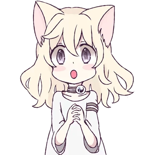 chibi cat, mari koneko, chibi del gatto bianco, l'anime non è nessuno, bel disegni anime