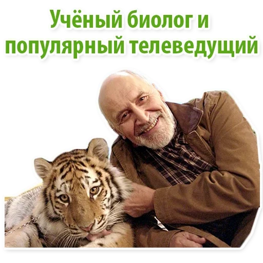 nikolai drozdov, nikolai drozdov in the world of animals, drozdov nikolay nikolaevich in the world of animals, nikolai drozdov stickers, leading animals in the world