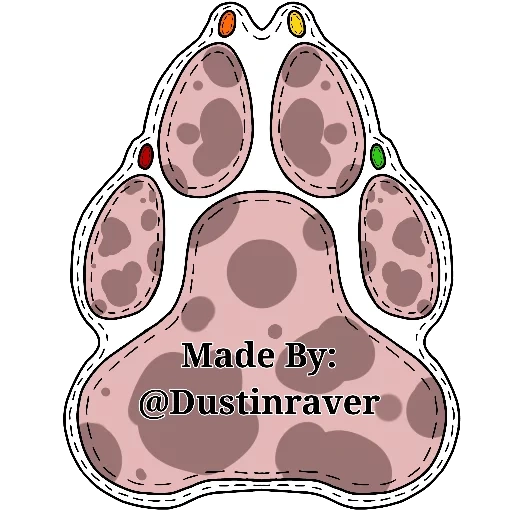 puppy, illustration, the claws of a dog, foot mold, purple foot