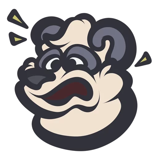 mukka en peluche, bulldog en colère, super pochoir, vecteur de bulldog, bulldog de dessin animé