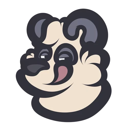 panda, dog, pug logo, angli bulldog, panda sticker
