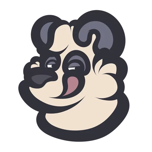 panda, perro, pug logo, bulldog angeli, pegatinas panda