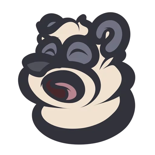 chien, logo, à propos d'oleg, autocollants de panda, dessin animé