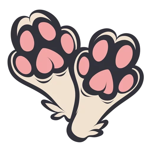 pés, garra de gato, pés de cachorro, pés de desenho animado, ícone de pé rosa