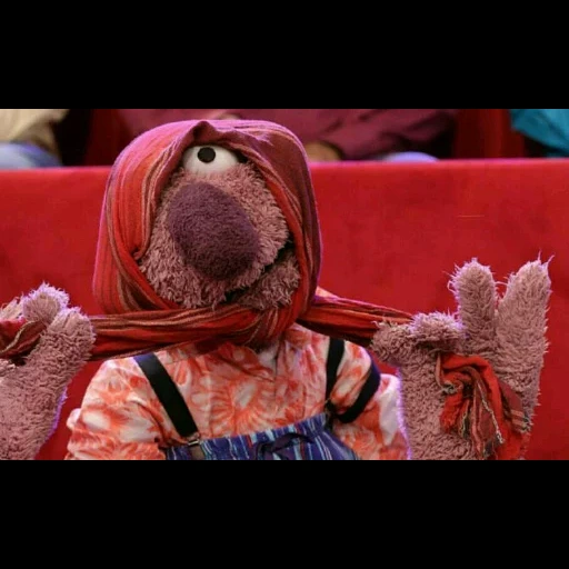 un juguete, show, serie de mascotas bbc, mappet show rolf, camarero de sesame street grover