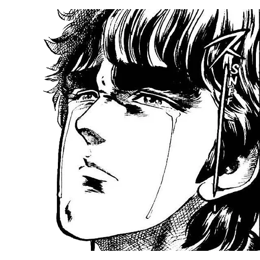 kensiro, kenshiro cry, kenshiro tears, jojo s bizarre, kenshiro cries manga