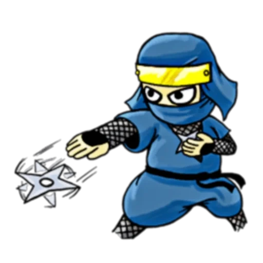 ninja, ninja biru, maskot ninja, pola ninja, pahlawan ninja