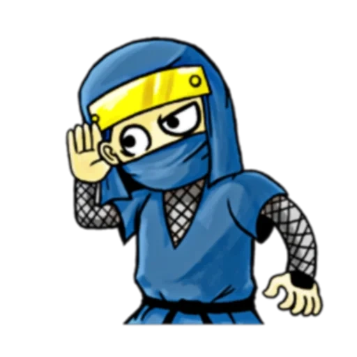 ninja, ninja biru, pahlawan ninja, menggambar ninja, kartun ninja