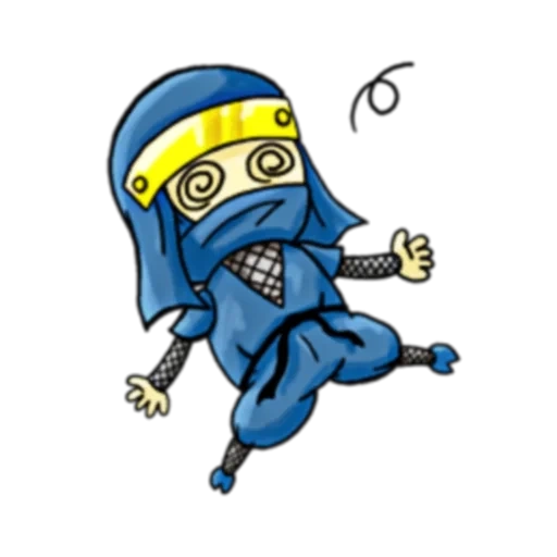 ninja, ninja, ninja azul, adesivos ks vão ninja, ilustração vetorial do ladrão ninja