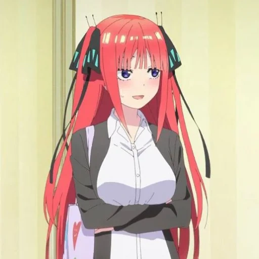 nino nakano, anime girl, i personaggi degli anime, toubun no hanayome, pittura anime girl