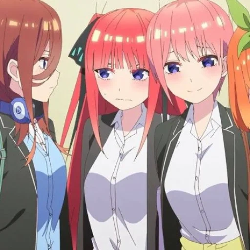 anime, gotoubun, gotoubuno no hanayome, go tubun no hanayome, lima pengantin gotouobun no hanayome