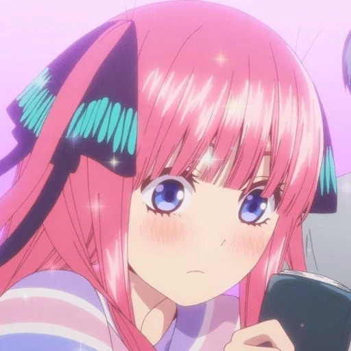 nino nakano, chica de animación, toubun no hanayome, animación chica anime, gotoubun no hanayome