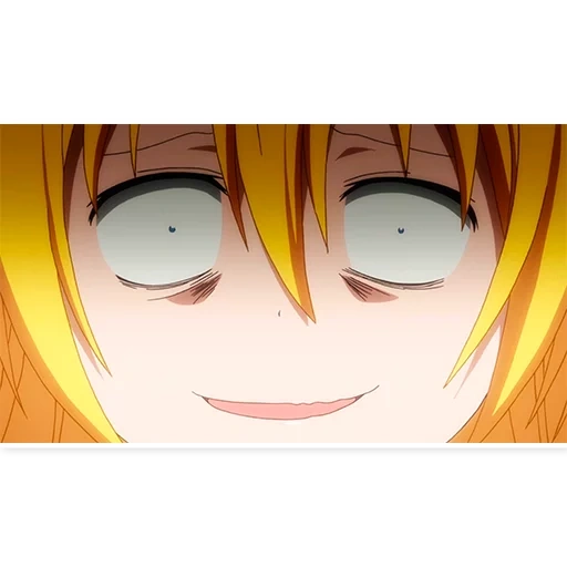 le sourire, le visage de l'anime, anime anime, anime nisekoi, visage rusé de l'anime