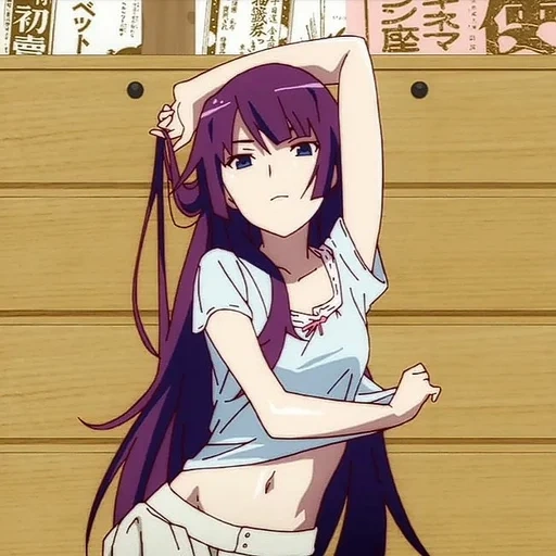 monogatari, morihara hitada, hiki mihara, anime di bakemonogatari, monogatari senjogahara