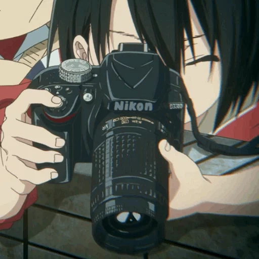 foto, nishimiya, yuzuru nishimia estética, câmera de estética de anime, yuzuru nishimia com uma câmera