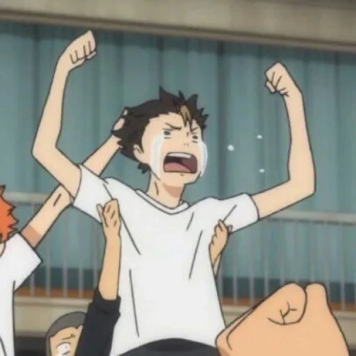 haikyuu, tanaka nishino, volleyball animation, sea cool volleyball, volleyball animation nishino memes