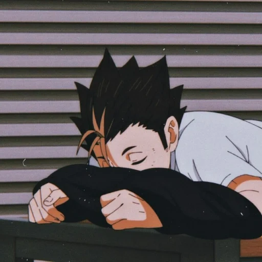 haikyuu, nishinoy sta dormendo, anime di pallavolo, haikyu nishinoya, meme anime di pallavolo